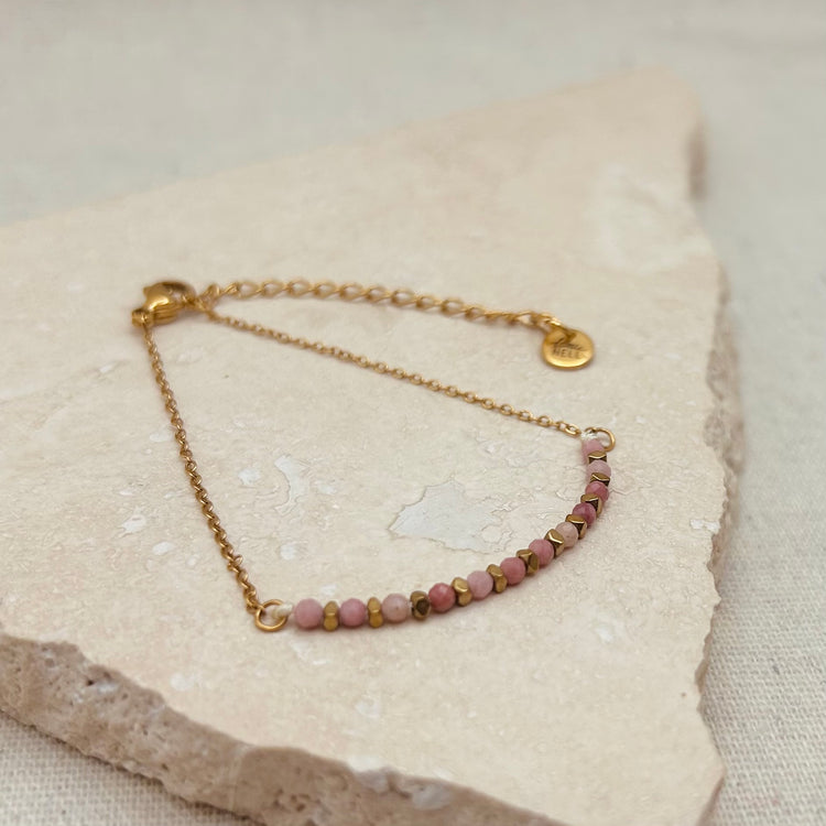 Everyday Pink Tourmaline Bead Bracelet – Bracelet – Little Nell Jewellery