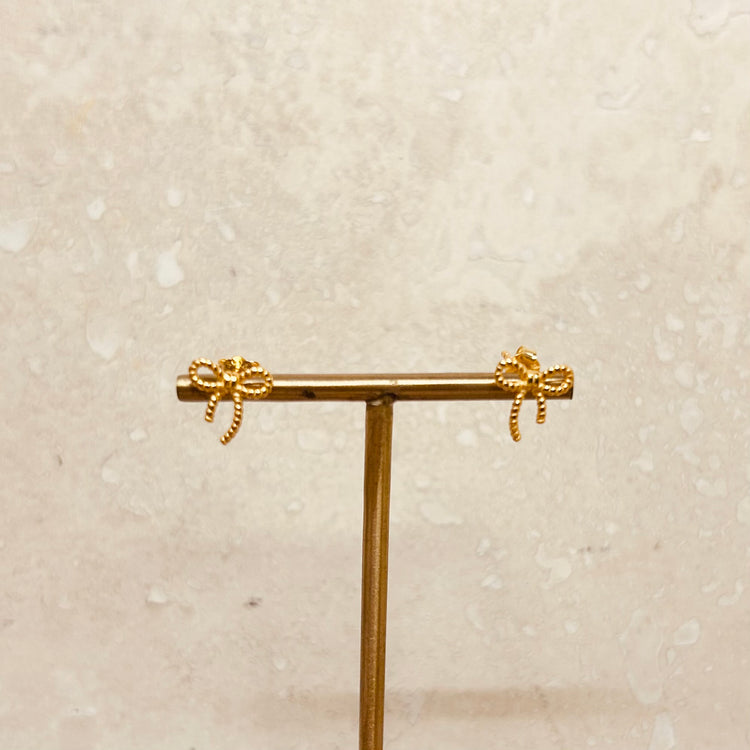 Ribbon Bow Studs – Stud Earrings – Little Nell Jewellery
