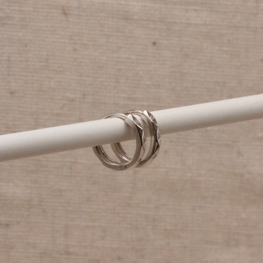 Silver Marquise Huggie Hoops – Demi Fine Hoop Earrings – Little Nell Jewellery