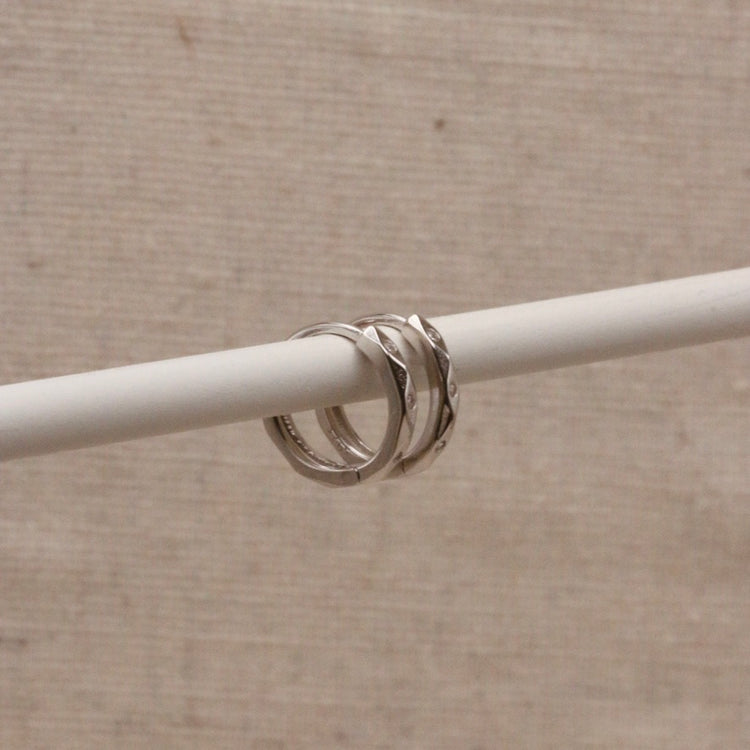 Silver Marquise Huggie Hoops – Demi Fine Hoop Earrings – Little Nell Jewellery