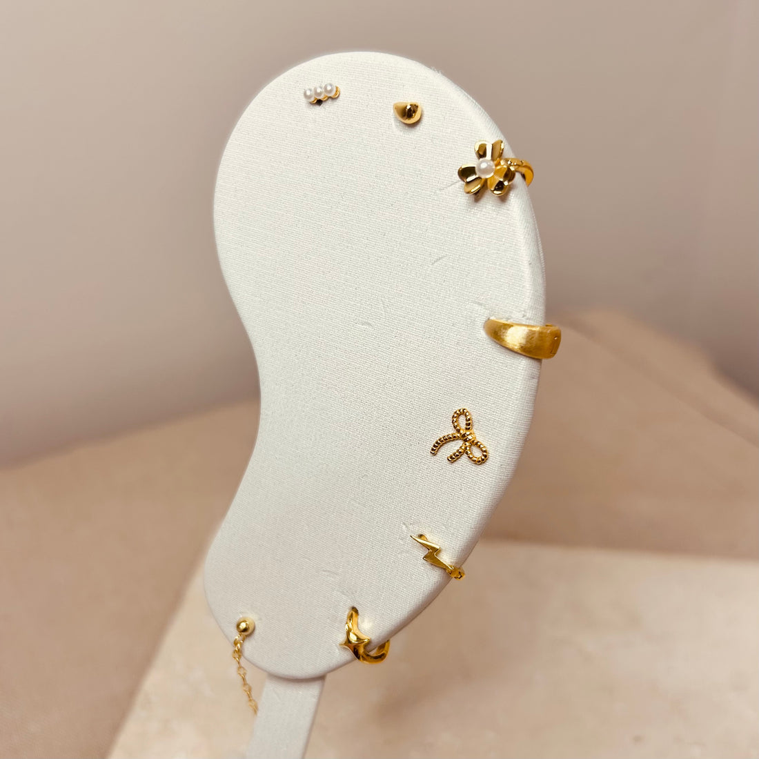 Flower Pearl Micro Hoops – Demi Fine Hoop Earrings – Little Nell Jewellery