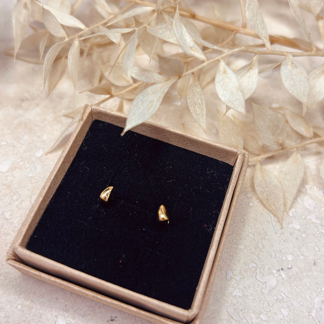 Gold or Silver Pebble Studs – Stud Earrings – Little Nell Jewellery