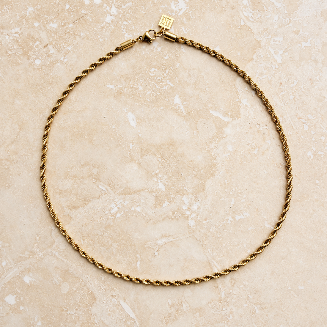 Everyday Rope Twist Choker in gold, flat lay