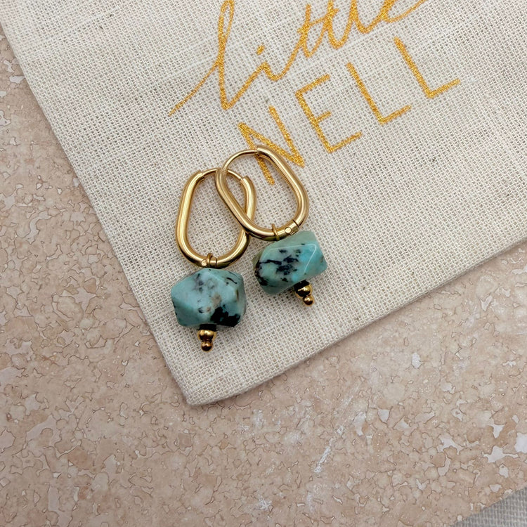 Everyday Sea Green Gift Set – Hoop Earrings – Little Nell Jewellery