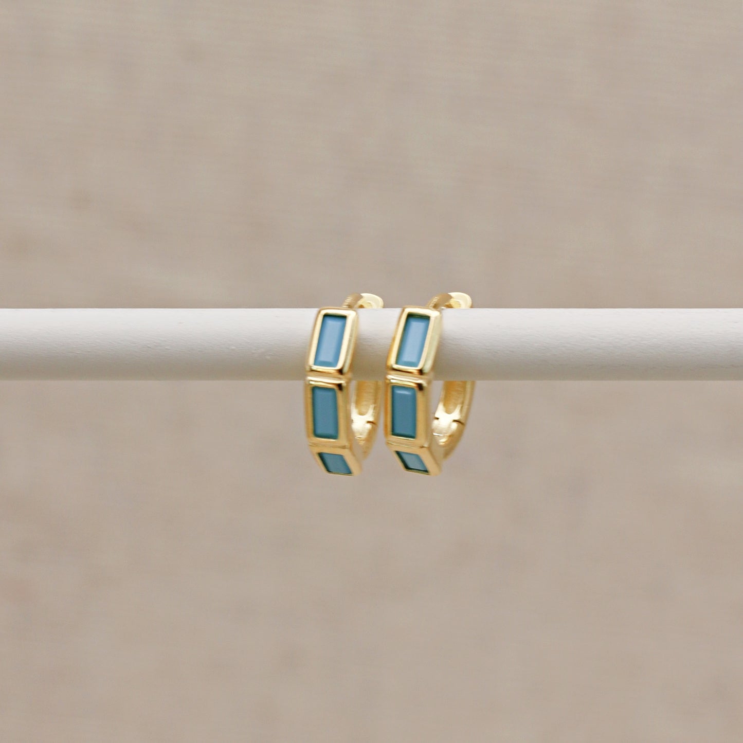 Oblong Turquoise Hoops
