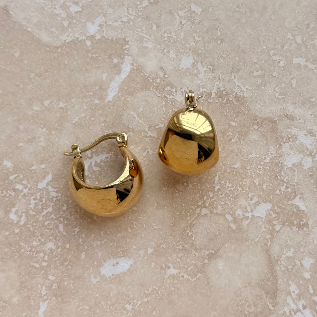 Everyday Gold Sphere Hoops – Statement Earrings – Little Nell Jewellery