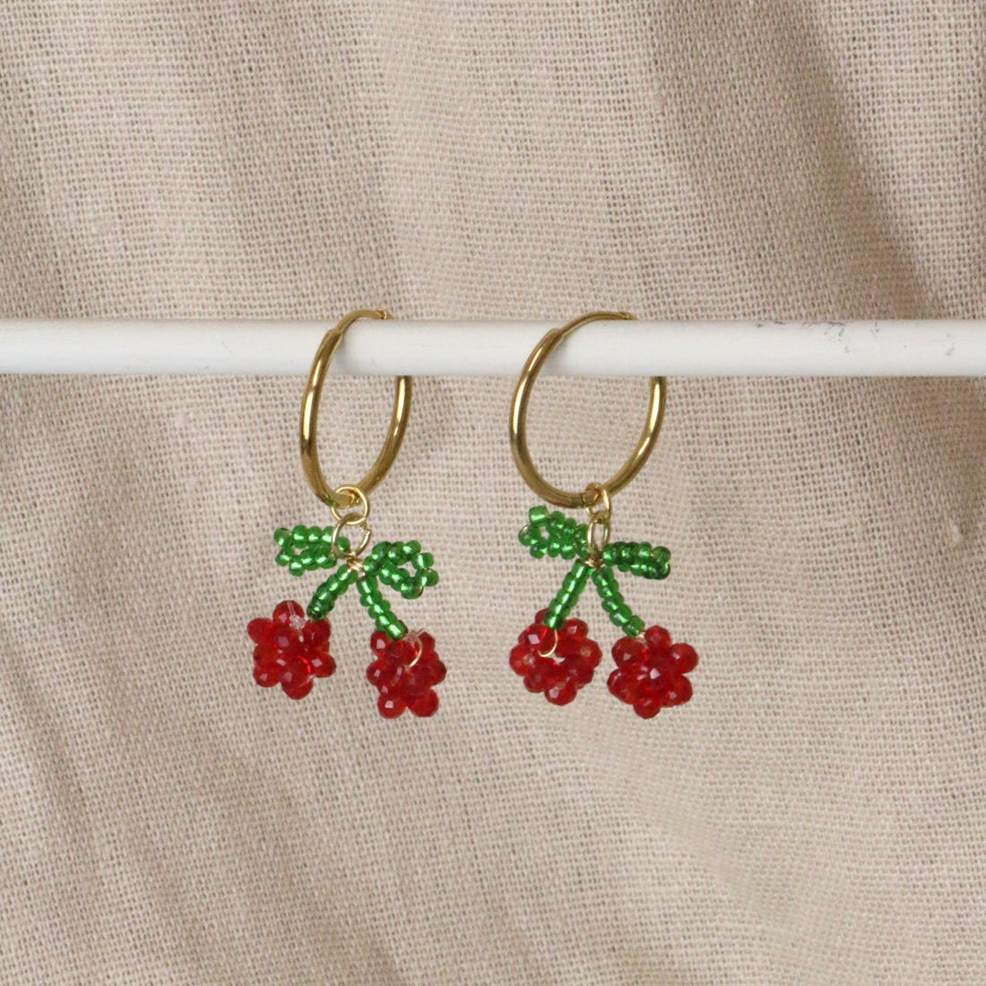 Cherry Hoops – Hoop Earrings – Little Nell Jewellery