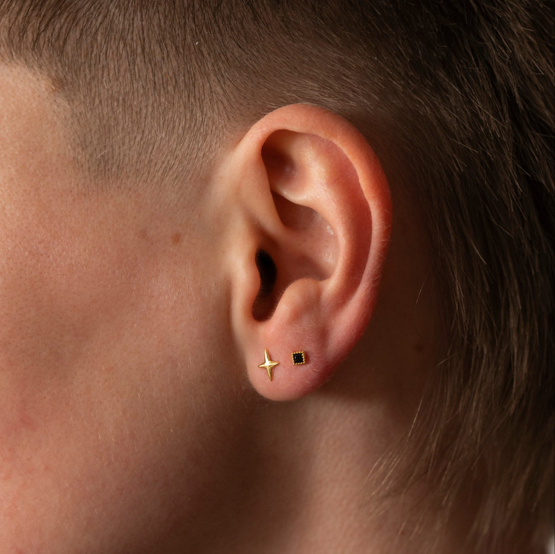 Gold Noir Gift Set – Stud Earrings – Little Nell Jewellery