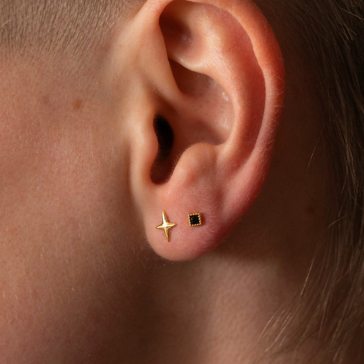 Gold Noir Gift Set – Stud Earrings – Little Nell Jewellery