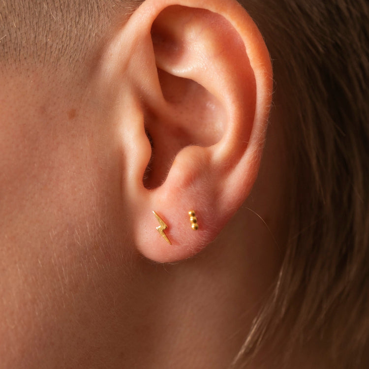 Gold or Silver 3 Dot Studs – Stud Earrings – Little Nell Jewellery