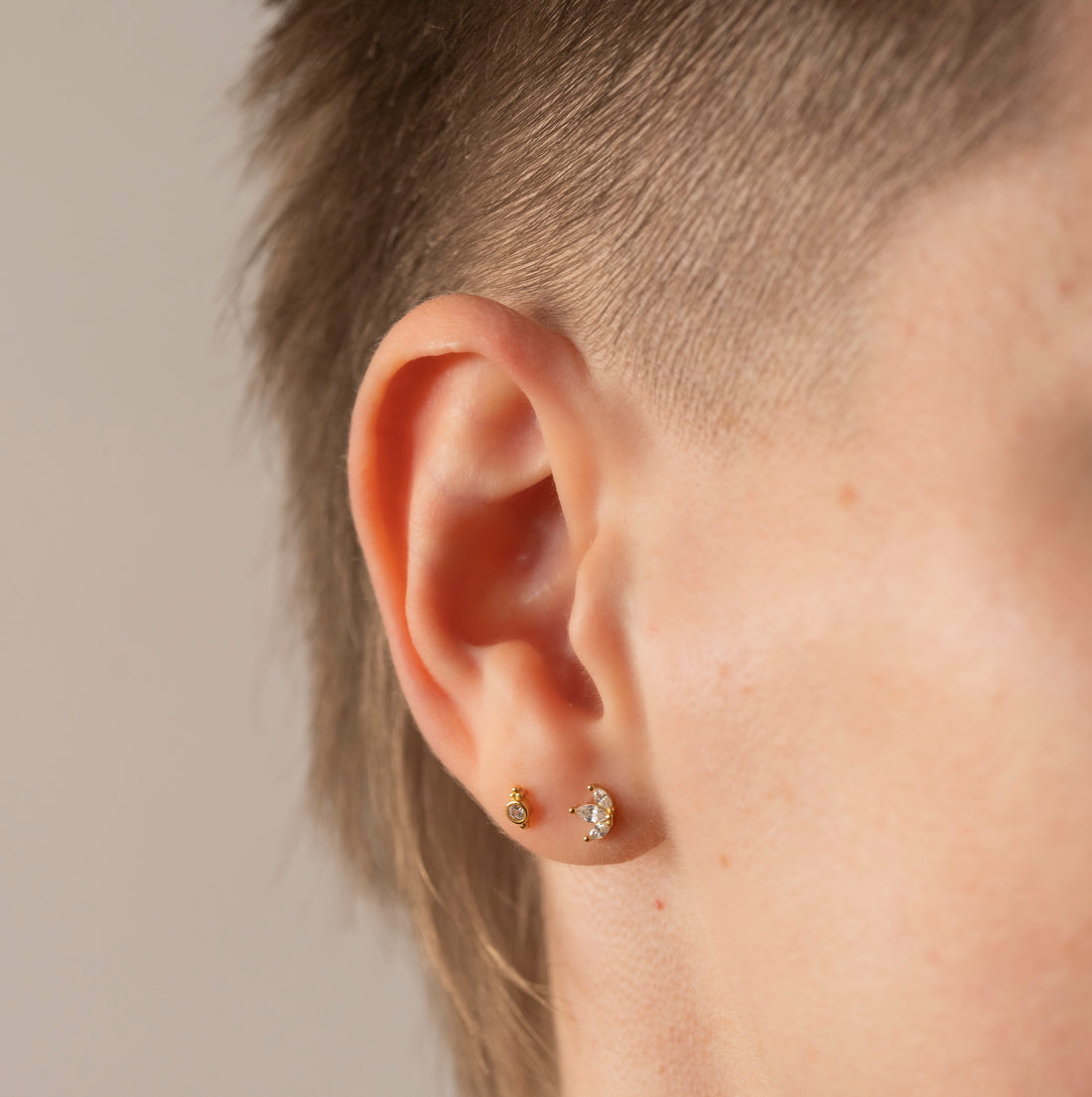 Gold or Silver Fan Studs – Stud Earrings – Little Nell Jewellery