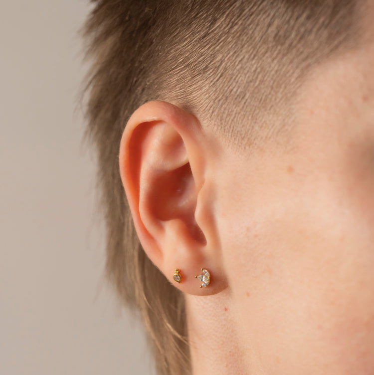 Gold or Silver Fan Studs – Stud Earrings – Little Nell Jewellery