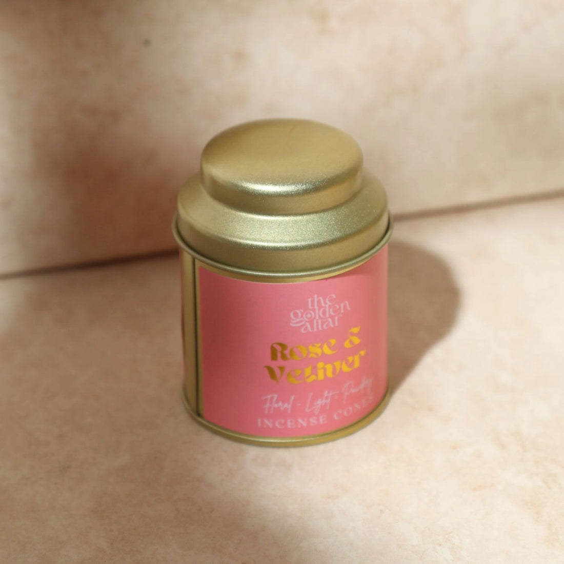 Rose & Vetiver incense cones tin