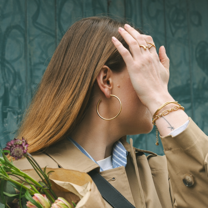 Everyday Large Classic Gold Hoops – Statement Earrings – Little Nell Jewellery