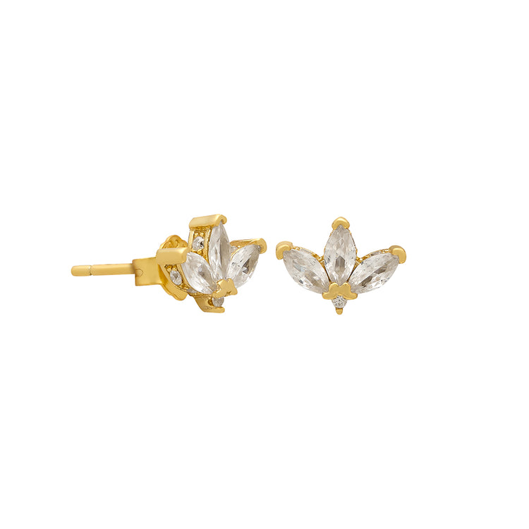 Fan Studs in gold vermeil – Little Nell Jewellery