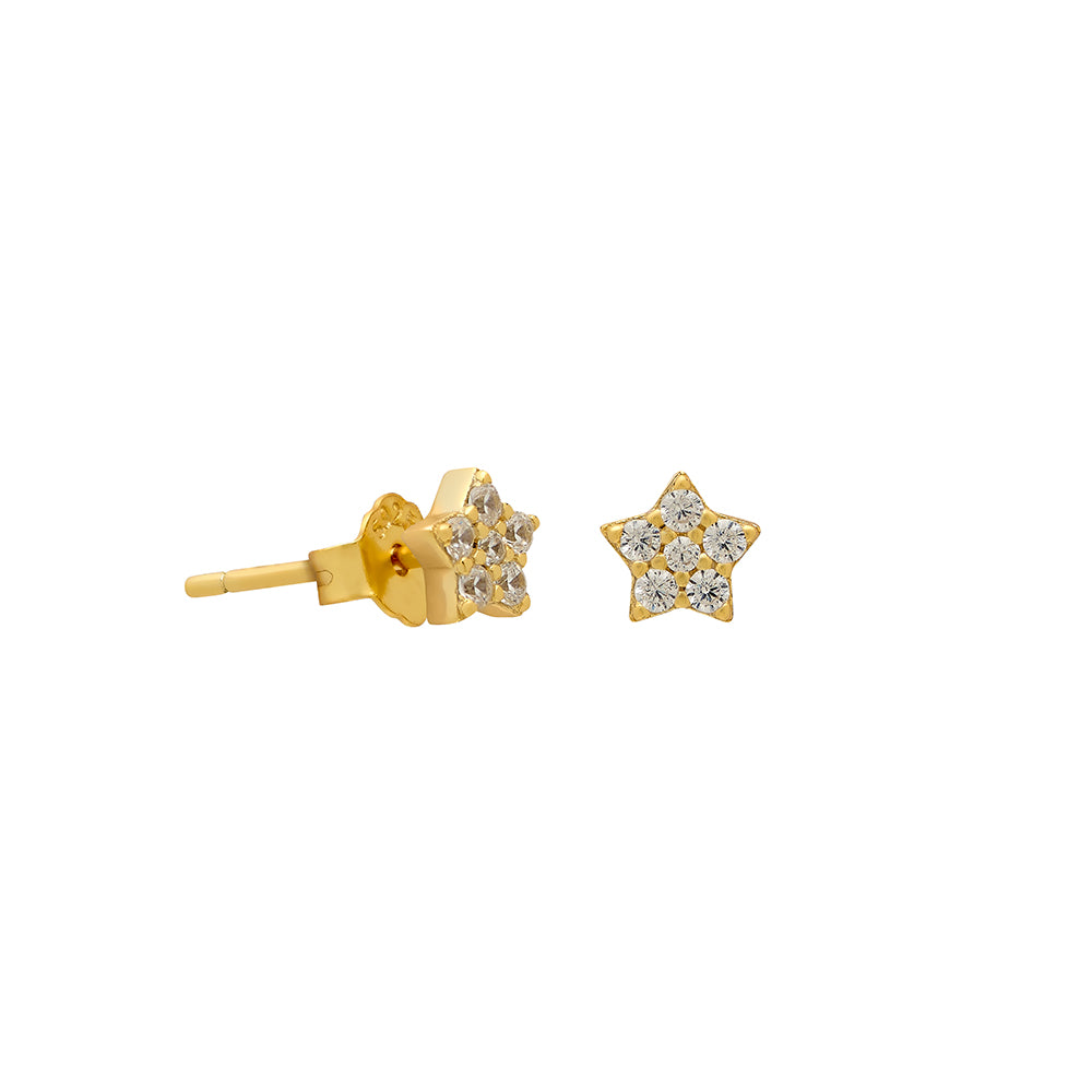 Gold or Silver Micro Star Studs