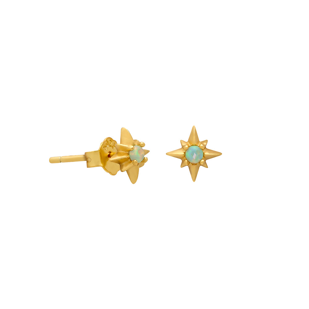 Gold or Silver Opal Starburst Studs – Stud Earrings – Little Nell Jewellery