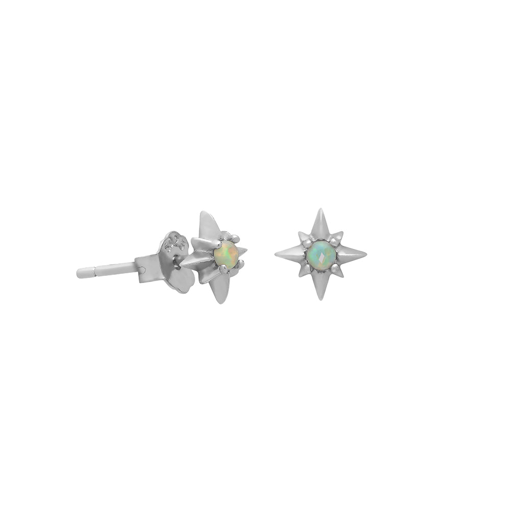Gold or Silver Opal Starburst Studs – Stud Earrings – Little Nell Jewellery
