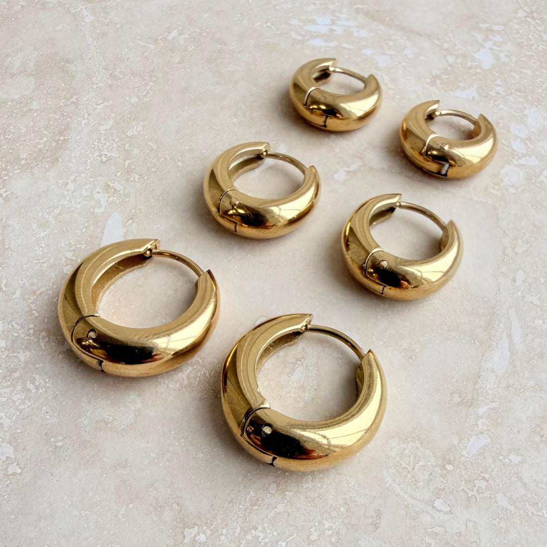 Everyday Gold Chunky Hoops – Hoop Earrings – Little Nell Jewellery