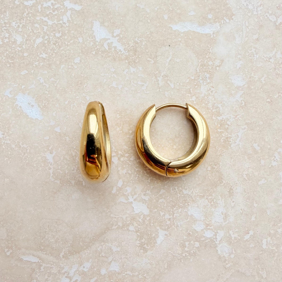 Everyday Gold Chunky Hoops – Hoop Earrings – Little Nell Jewellery