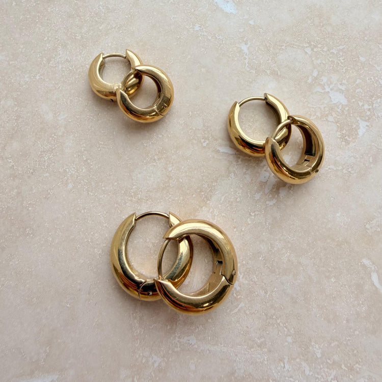 Everyday Gold Chunky Hoops – Hoop Earrings – Little Nell Jewellery