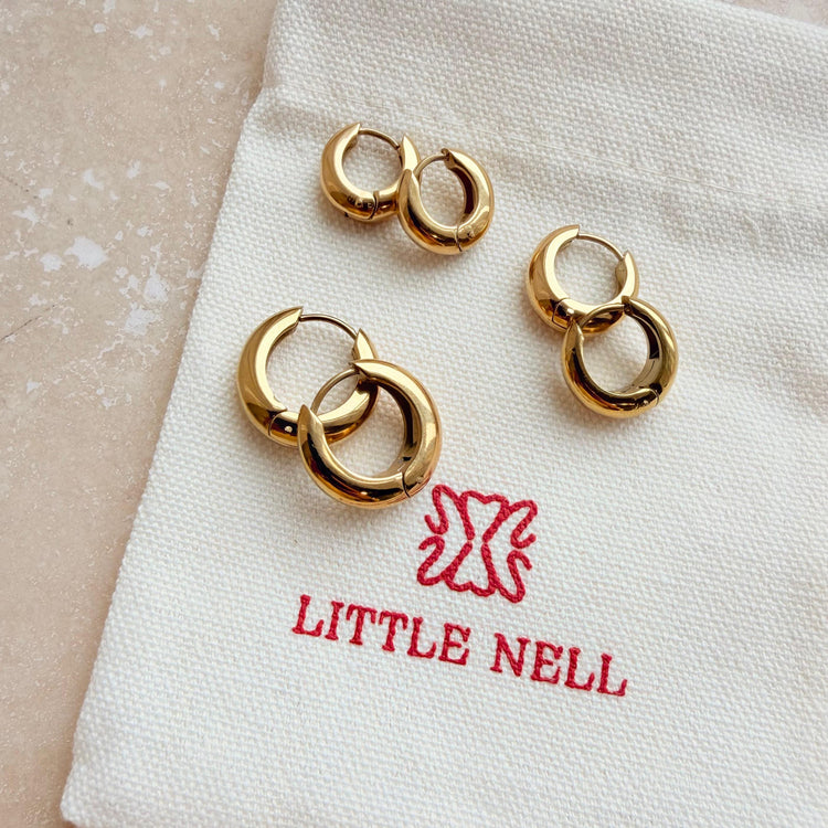 Everyday Gold Chunky Hoops – Hoop Earrings – Little Nell Jewellery