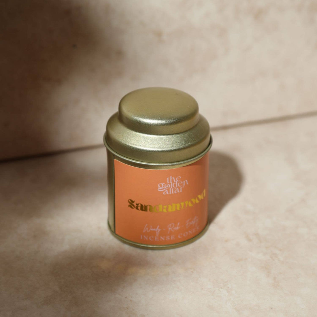 Sandalwood incense cones tin