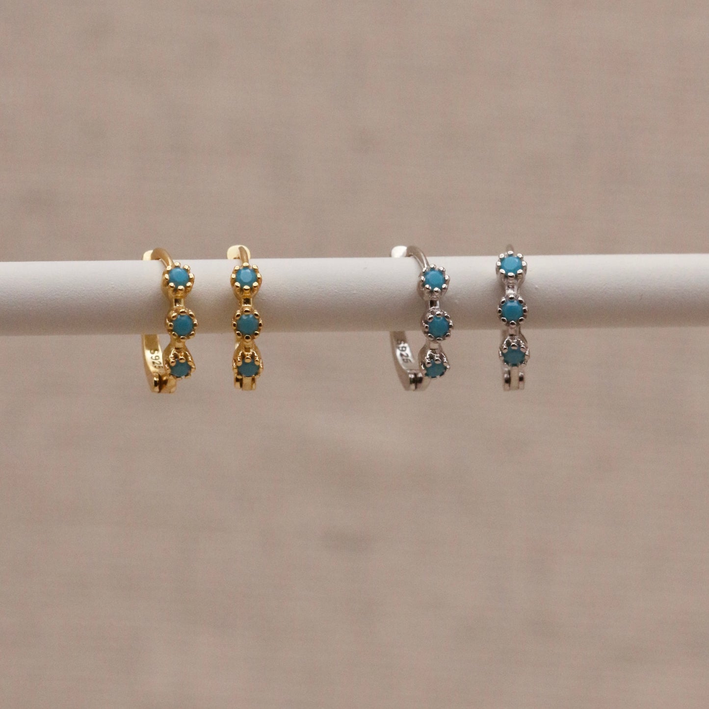 Mini Turquoise Hoops