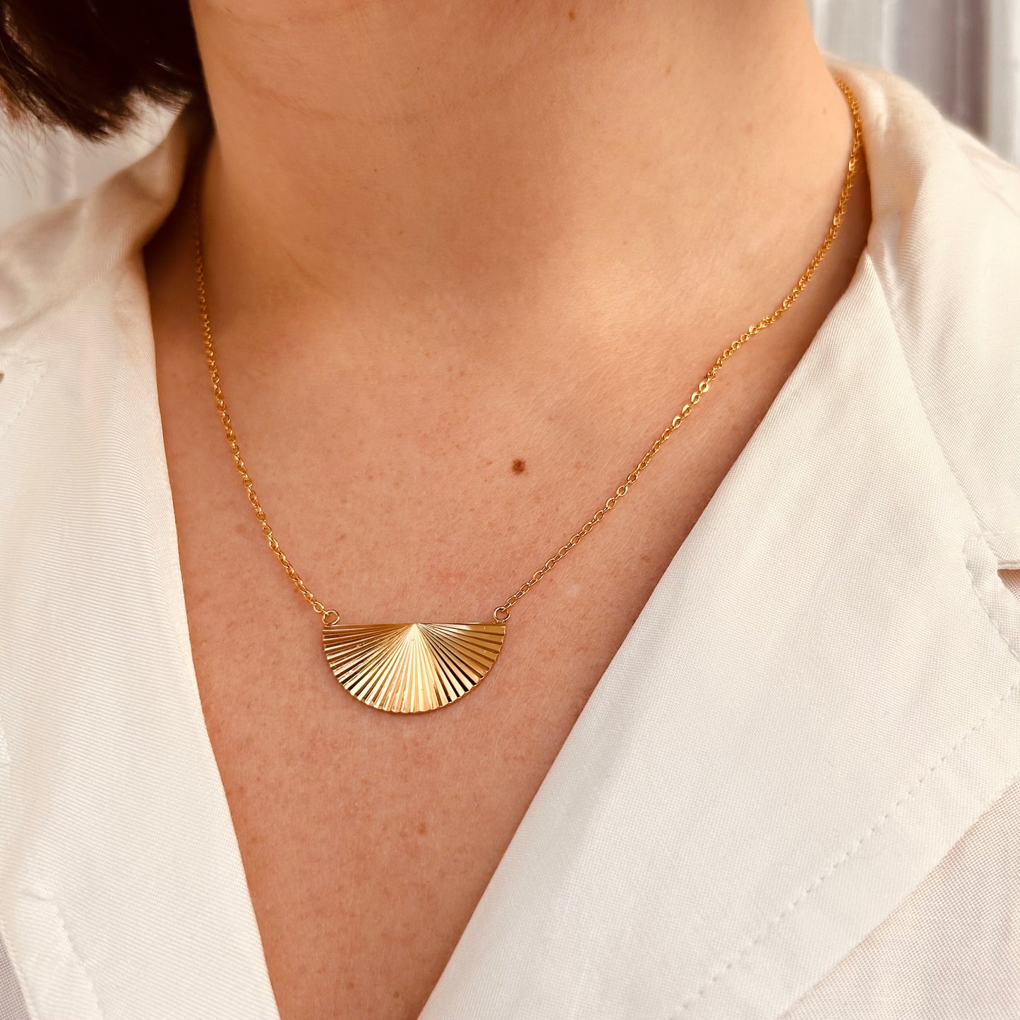 Everyday Gold Sunrise Crescent Necklace