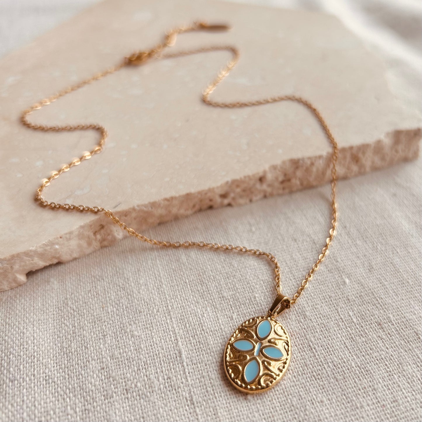 Everyday Turquoise Enamel Necklace