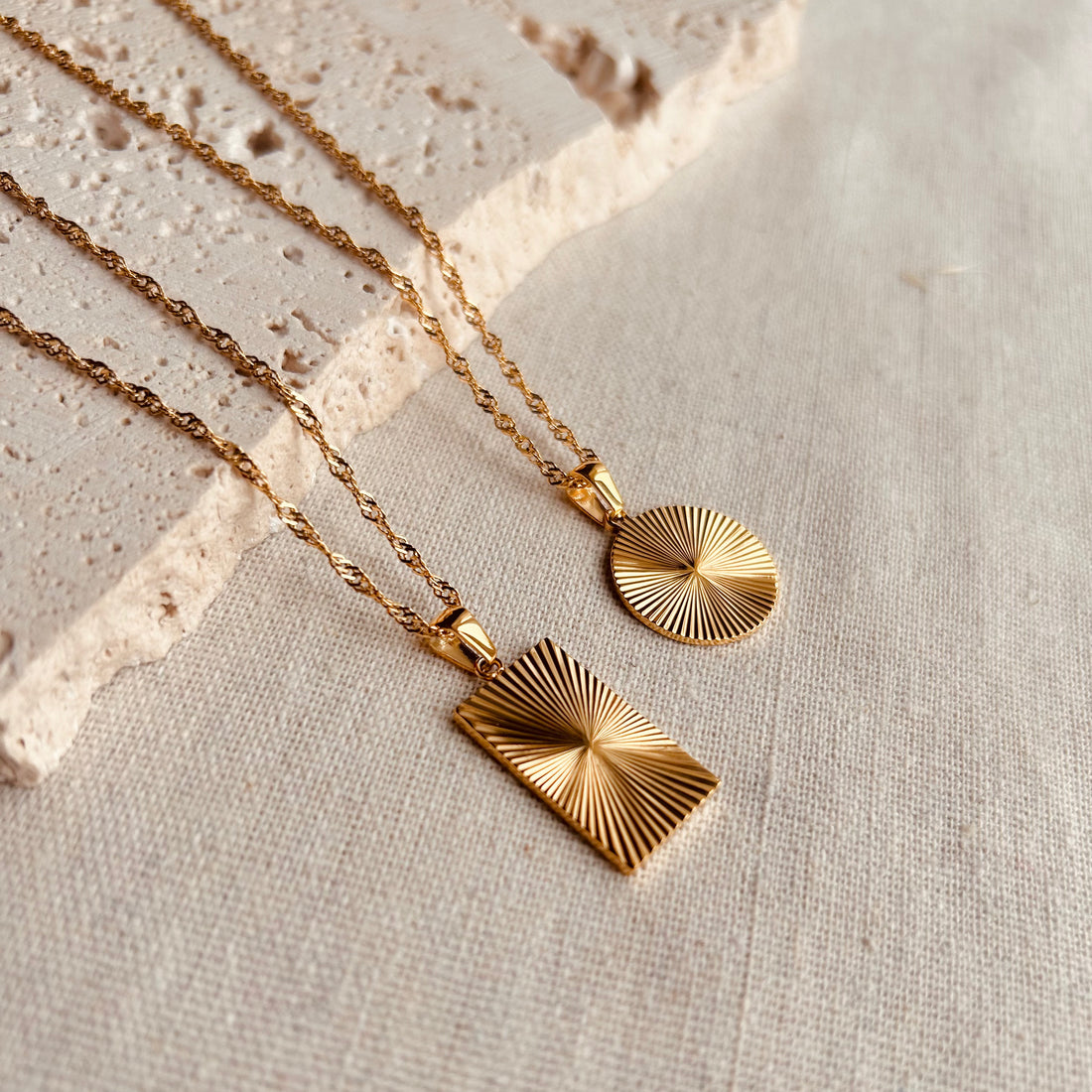 Everyday Gold Sunrise Pendant – Necklace – Little Nell Jewellery