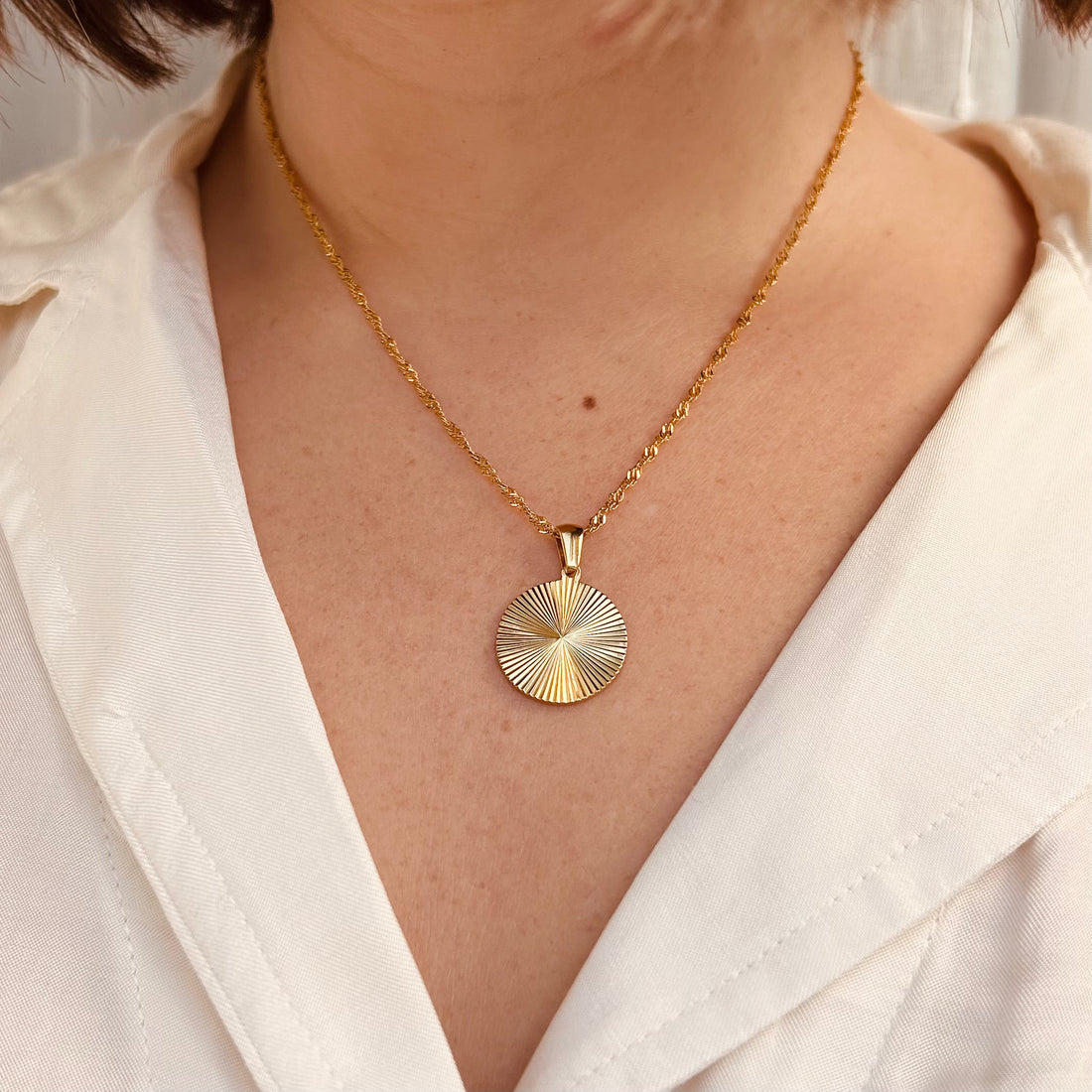 Everyday Gold Sunrise Pendant – Necklace – Little Nell Jewellery