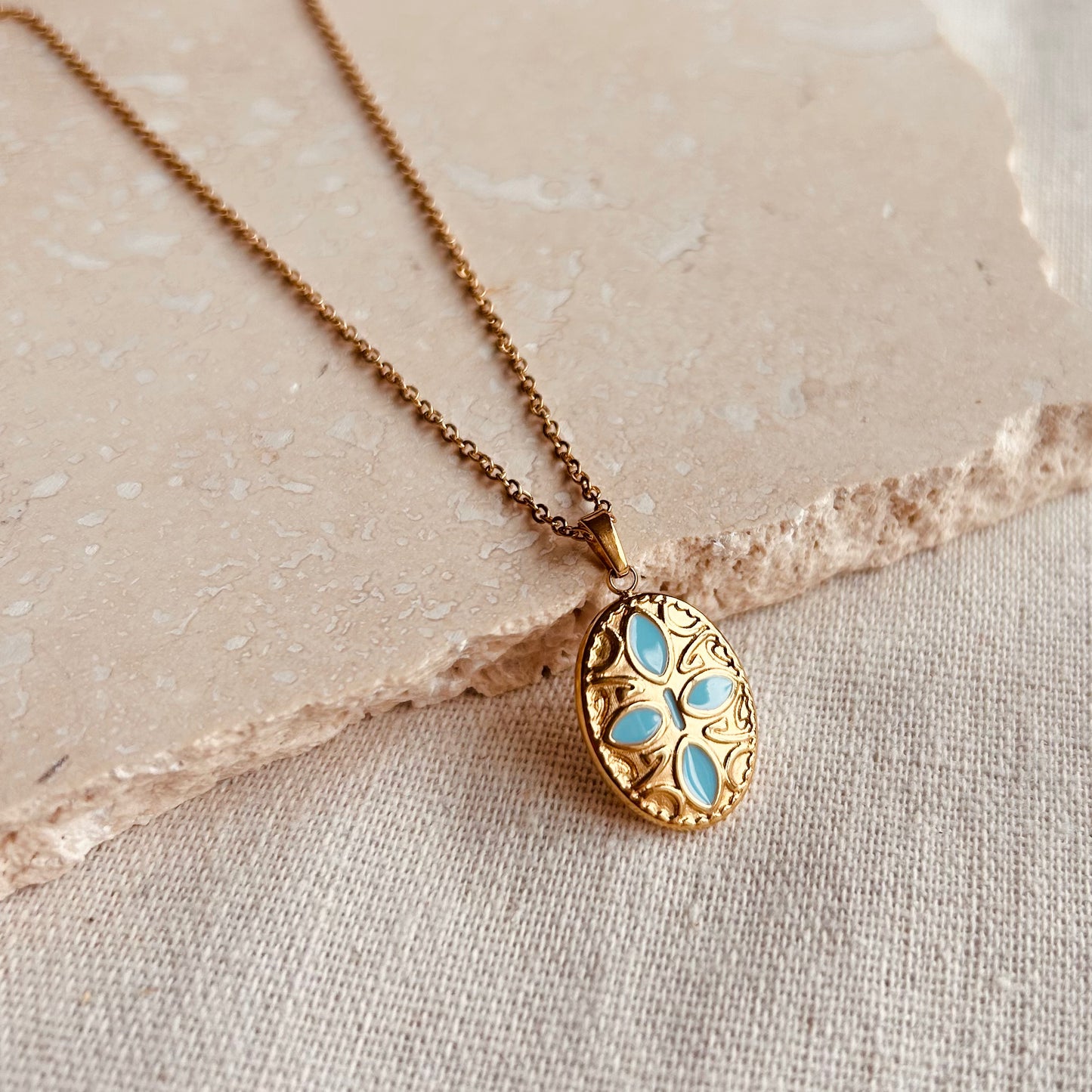 Everyday Turquoise Enamel Necklace