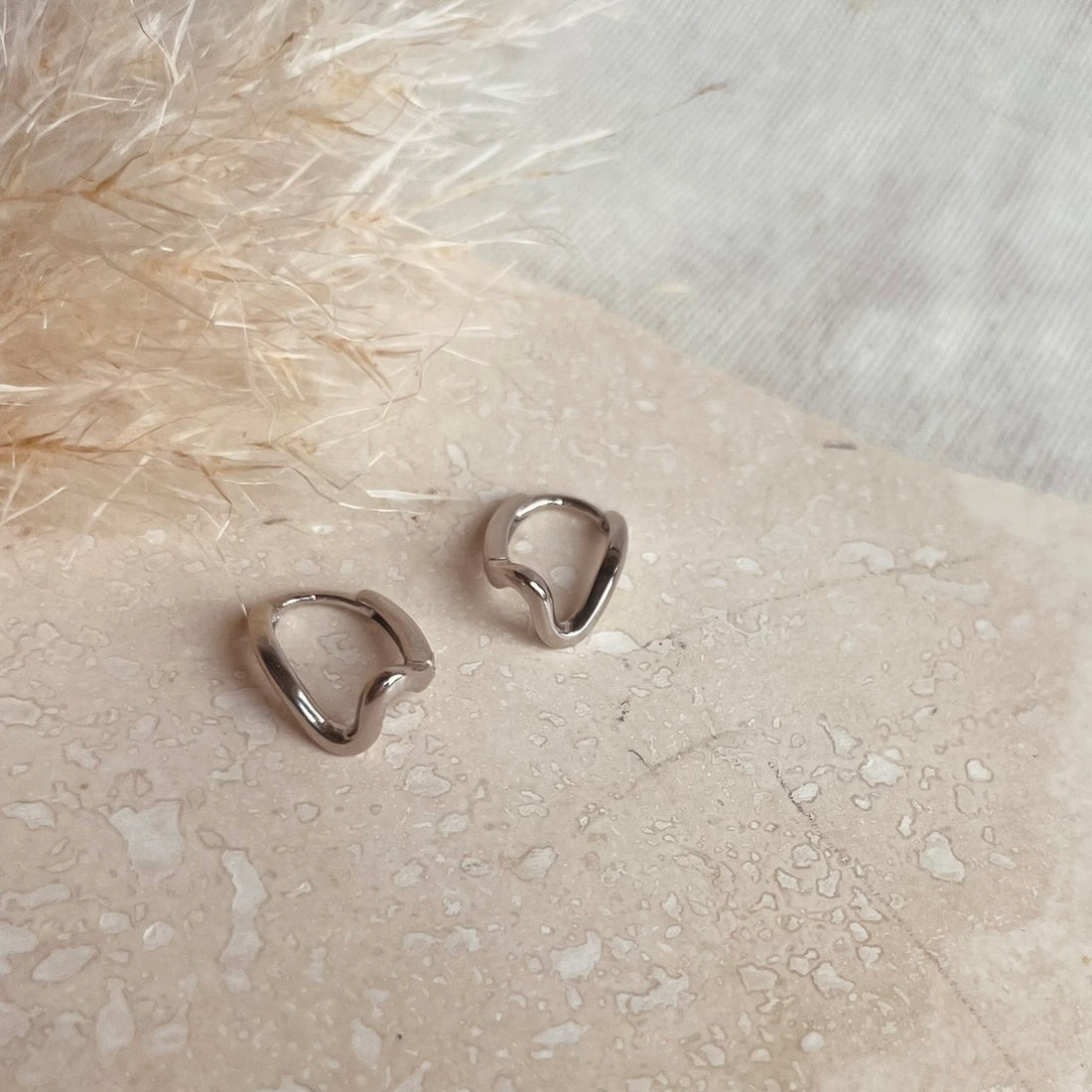 Silver Abstract Wave Hoops – Demi Fine Hoop Earrings – Little Nell Jewellery