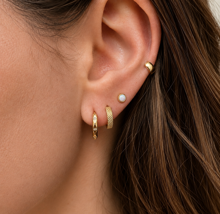 Gold Opal Studs – Stud Earrings – Little Nell Jewellery