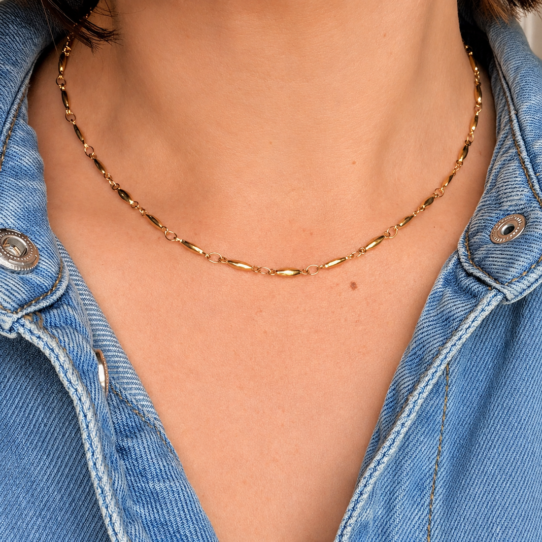 Everyday Gold Barley Necklace – Necklace – Little Nell Jewellery