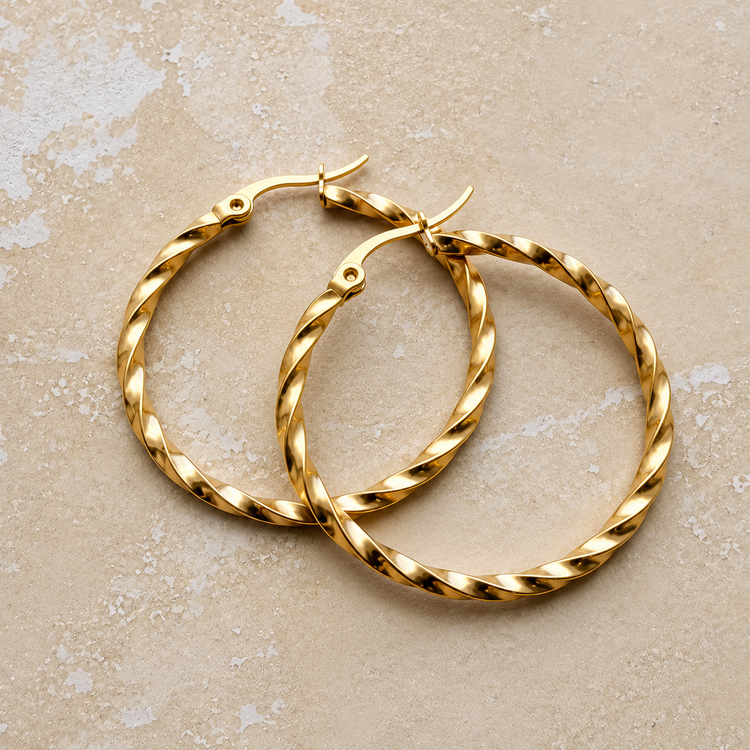 Everyday Rope Twist Hoops – Hoop Earrings – Little Nell Jewellery