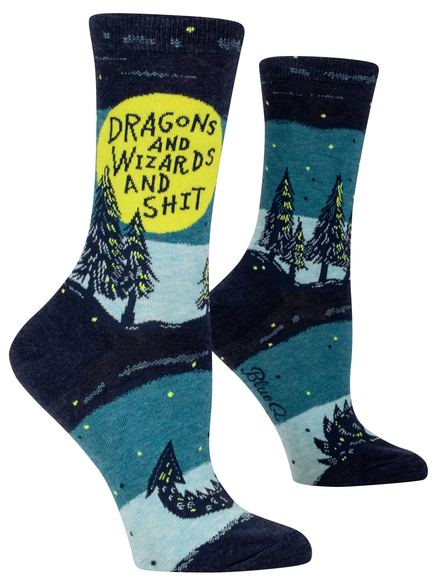 Load image into Gallery viewer, Dragons &amp;amp; Wizards &amp;amp; Shit Crew Socks
