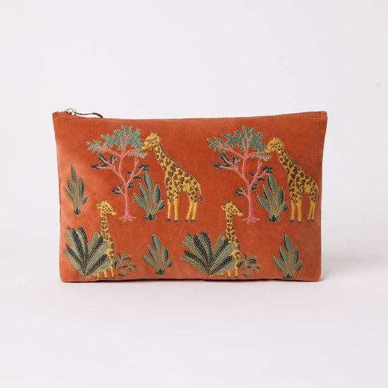 Load image into Gallery viewer, Giraffe Velvet Pouch
