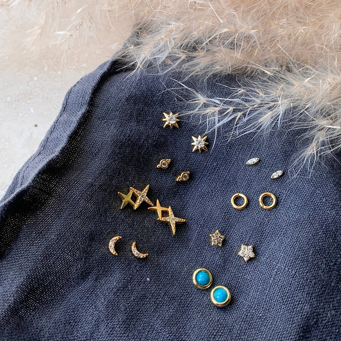 Gold or Silver Paisley Studs – Stud Earrings – Little Nell Jewellery