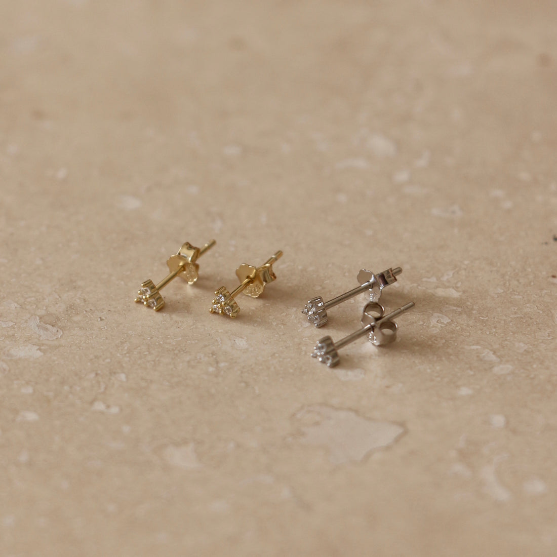 Trio Sparkling Micro Studs – Stud Earrings – Little Nell Jewellery