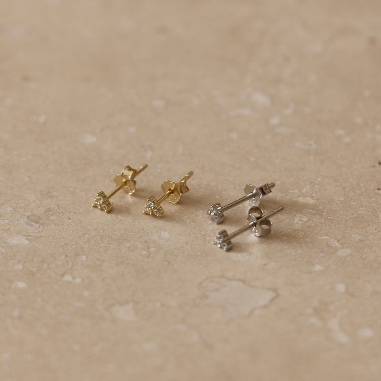Trio Sparkling Micro Studs – Stud Earrings – Little Nell Jewellery