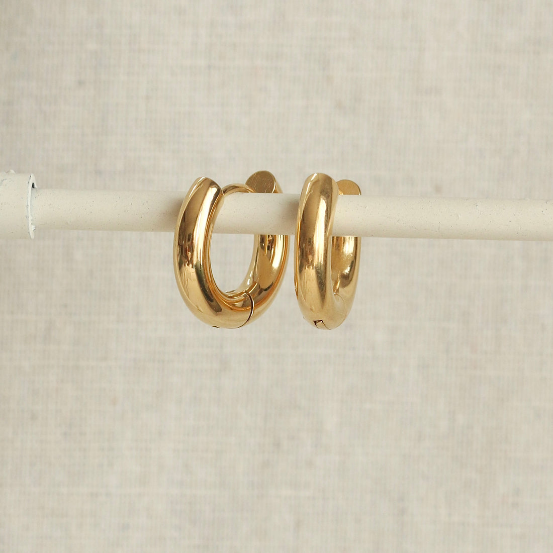 Everyday Gold Bar Hoop Earrings – Hoop Earrings – Little Nell Jewellery