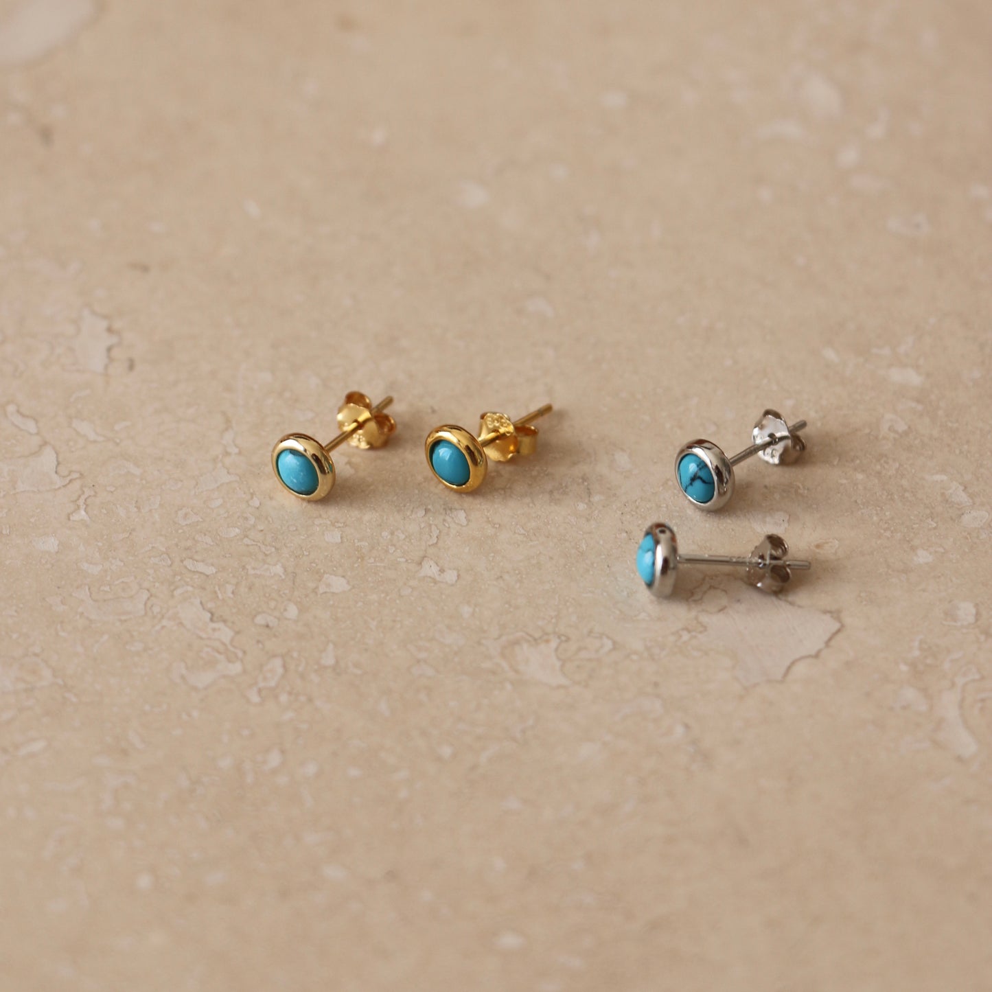 Gold or Silver Turquoise Studs