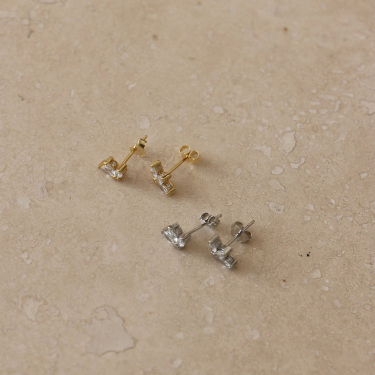 Gold or Silver Fan Studs – Stud Earrings – Little Nell Jewellery