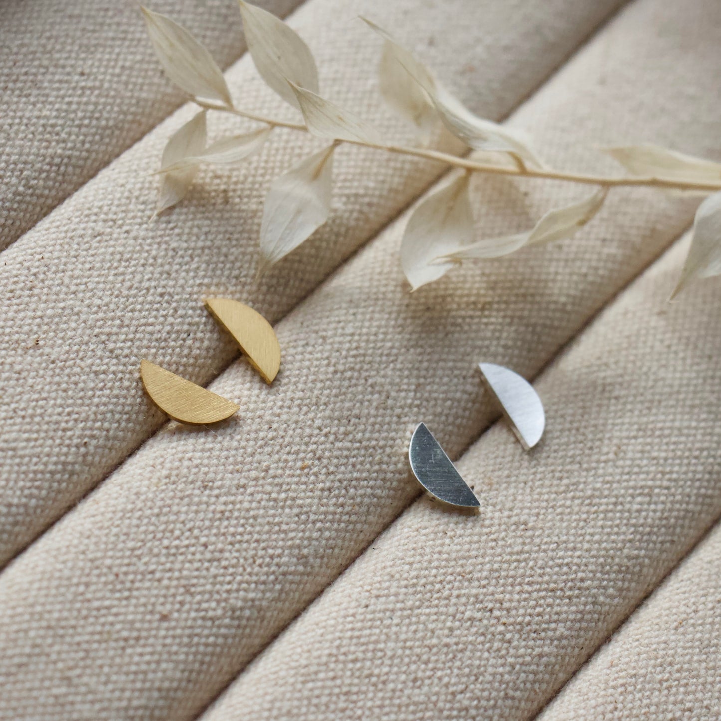 Everyday Gold or Silver Crescent Studs