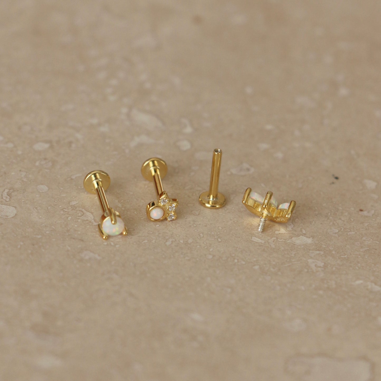 Gold Opal Labret Single Stud