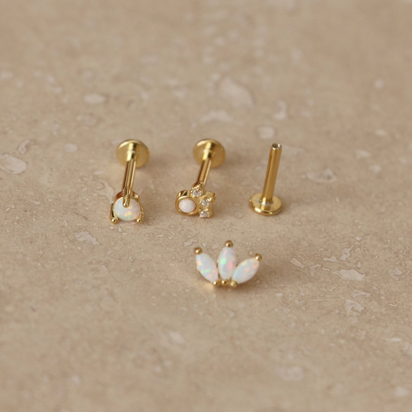 Gold Opal Labret Single Stud