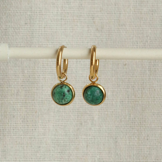 Everyday Green & Gold Hoops