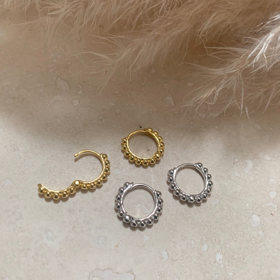 Hinged Bubble Hoops – Demi Fine Hoop Earrings – Little Nell Jewellery